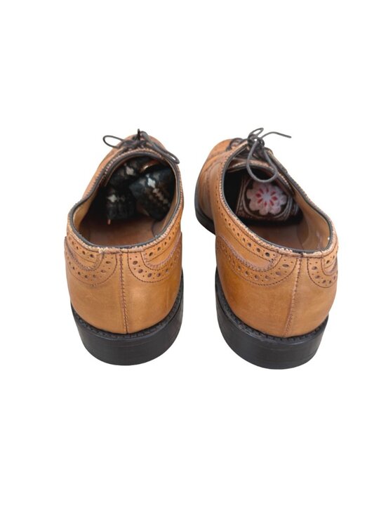 Allen Edmonds Men\'s Derby Shoes 8.5 EEE Leather Cap Toe Wingtip Lexington Brown